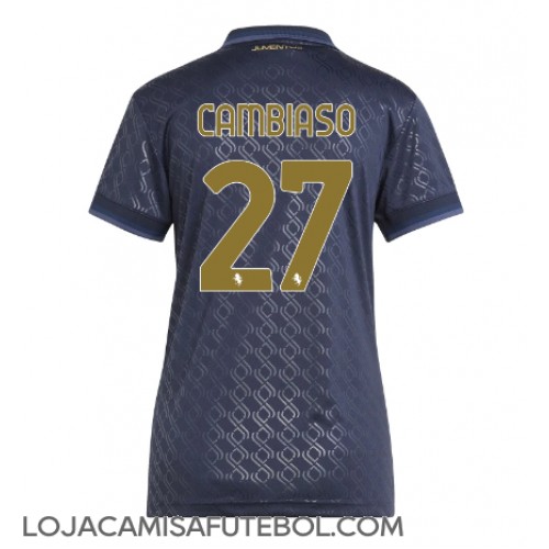 Camisa de Futebol Juventus Andrea Cambiaso #27 Equipamento Alternativo Mulheres 2024-25 Manga Curta